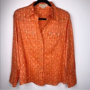 Michael Kors Long Sleeve Button Down Western 10